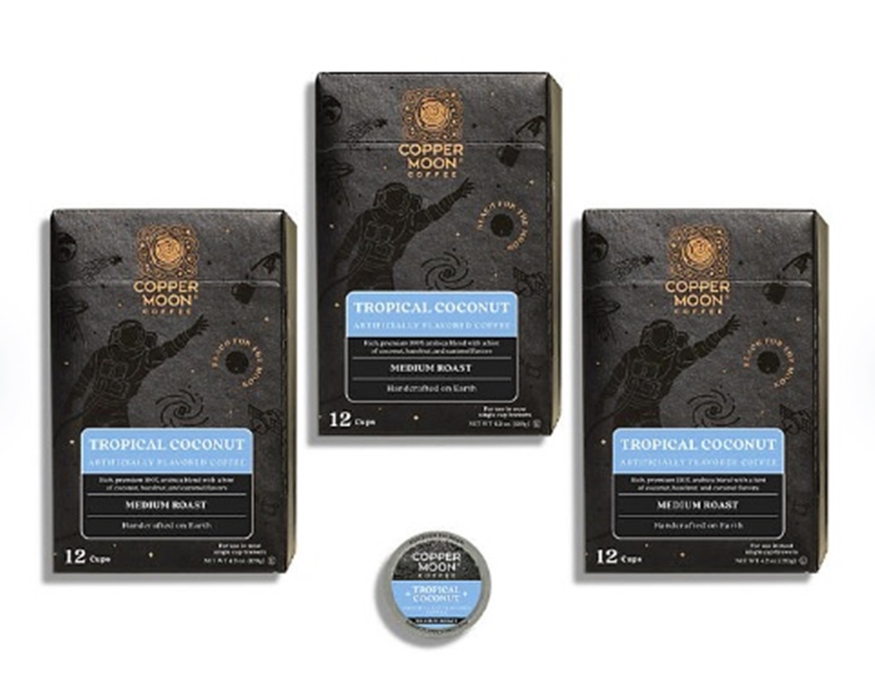 (image for) Copper Moon Medium Roast Coffee Single Serve Cups, Tropical Coconut 36ct.